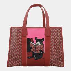 Goyard Red Coated Canvas Villette MM Tote Bag