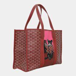 Goyard Red Coated Canvas Villette MM Tote Bag