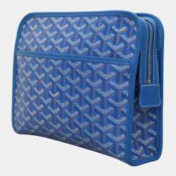 Goyard Blue Coated Canvas Trousse Jouvence MM Clutch