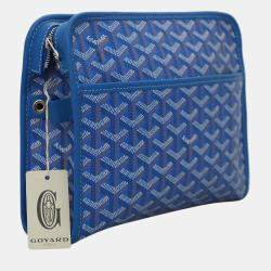 Goyard Blue Coated Canvas Trousse Jouvence MM Clutch