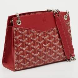 Goyard Red Goyardine Coated Canvas and Leather Rouette Structure Mini Shoulder Bag