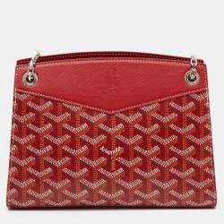 Goyard Red Goyardine Coated Canvas and Leather Rouette Structure Mini Shoulder Bag