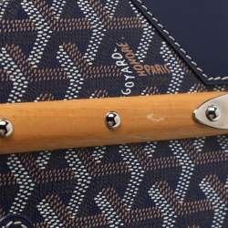 Goyard Blue Coated Canvas and Leather PM Saigon Top Handle Bag