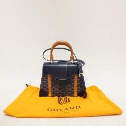 Goyard Blue Coated Canvas and Leather PM Saigon Top Handle Bag