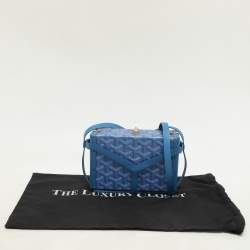 Goyard Blue Goyardine Coated Canvas and Leather Minaudière Trunk Bag