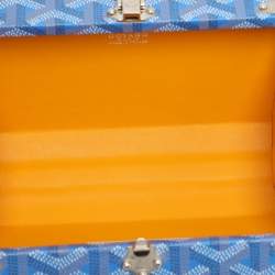 Goyard Blue Goyardine Coated Canvas and Leather Minaudière Trunk Bag