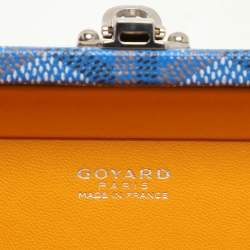 Goyard Blue Goyardine Coated Canvas and Leather Minaudière Trunk Bag