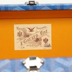 Goyard Blue Goyardine Coated Canvas and Leather Minaudière Trunk Bag