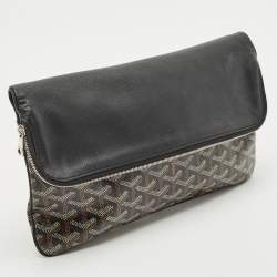 Pre Owned Goyard Black Goyardine Coated Canvas Sainte Marie Clutch