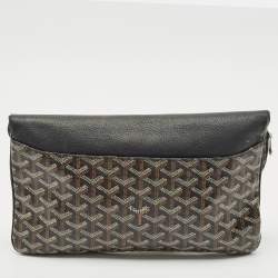 Pre Owned Goyard Black Goyardine Coated Canvas Sainte Marie Clutch