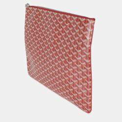 Goyard Red Goyardine Canvas Senat Pouch GM