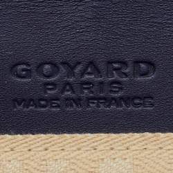 Goyard Navy Blue Goyardine Coated Canvas Monte Carlo Bois Clutch