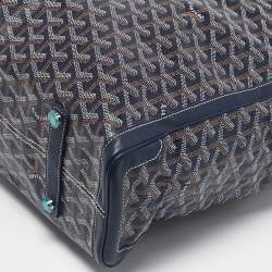 Pre Owned Goyard Blue Marine Goyardine Coated Canvas Voltaire Tote