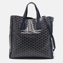 Pre Owned Goyard Blue Marine Goyardine Coated Canvas Voltaire Tote