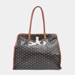Goyard Black Brown Canvas Macage Hardy PM bag