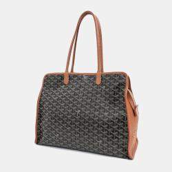 Goyard Black Brown Canvas Macage Hardy PM bag