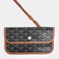 Goyard Black Brown Canvas Macage Hardy PM bag