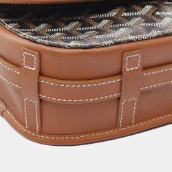 Goyard Brown Black Coated Canvas Leather Belvedere PM Shoulder Bag
