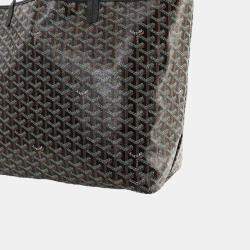 Goyard Black Leather Saint Louis Gm Herringbone Tote Bag 