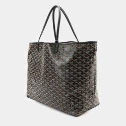 Goyard Black Leather Saint Louis Gm Herringbone Tote Bag 