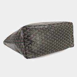 Goyard Black Leather Saint Louis Gm Herringbone Tote Bag 