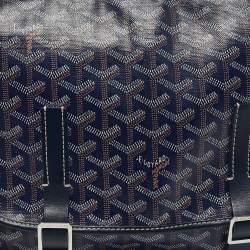 Goyard Blue Goyardine Coated Canvas Belvedere MM Saddle Bag