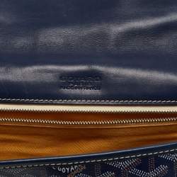 Goyard Blue Goyardine Coated Canvas Belvedere MM Saddle Bag