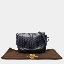 Goyard Blue Goyardine Coated Canvas Belvedere MM Saddle Bag
