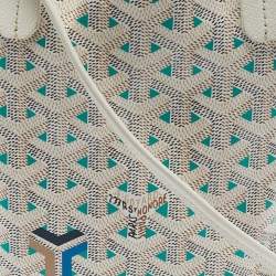 Goyard White/Green Goyardine Coated Canvas and Leather Poitiers Claire Voice Bag