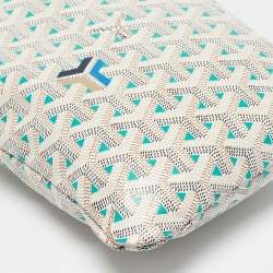 Goyard White/Green Goyardine Coated Canvas and Leather Poitiers Claire Voice Bag