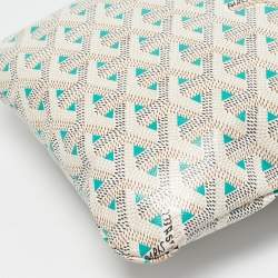Goyard White/Green Goyardine Coated Canvas and Leather Poitiers Claire Voice Bag