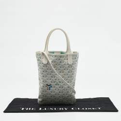 Goyard White/Green Goyardine Coated Canvas and Leather Poitiers Claire Voice Bag