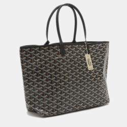 Pre Owned Goyard Black Canvas and Leather Saint Louis PM Tote Bag