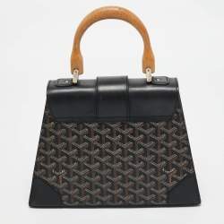 Goyard Black Goyardine Coated Canvas and Leather PM Saigon Top Handle Bag