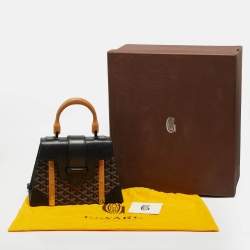 Goyard Black Goyardine Coated Canvas and Leather PM Saigon Top Handle Bag