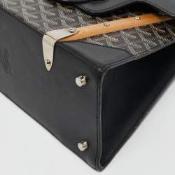 Goyard Black Goyardine Coated Canvas and Leather PM Saigon Top Handle Bag
