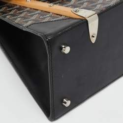 Goyard Black Goyardine Coated Canvas and Leather PM Saigon Top Handle Bag