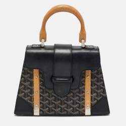 Goyard Black Goyardine Coated Canvas and Leather PM Saigon Top Handle Bag