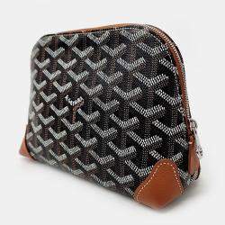 Goyard Black Brown Leather Vendome Pouch