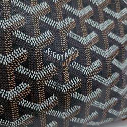 Goyard Black Brown Leather Vendome Pouch