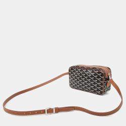 Goyard Black Brown PVC Macaque Cafere Crossbody Bag