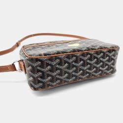 Goyard Black Brown PVC Macaque Cafere Crossbody Bag
