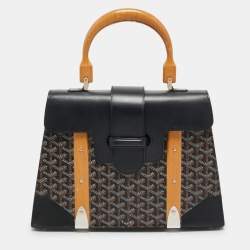 Goyard Black Goyardine Coated Canvas and Leather Saigon MM Top Handle Bag