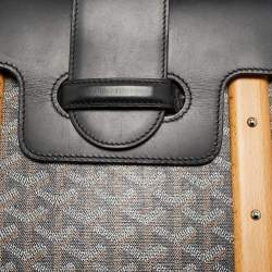 Goyard Black Goyardine Coated Canvas and Leather Saigon MM Top Handle Bag