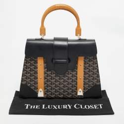 Goyard Black Goyardine Coated Canvas and Leather Saigon MM Top Handle Bag