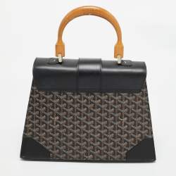 Goyard Black Goyardine Coated Canvas and Leather Saigon MM Top Handle Bag