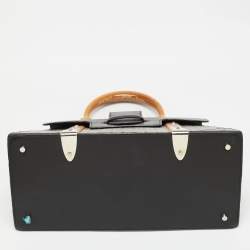 Goyard Black Goyardine Coated Canvas and Leather Saigon MM Top Handle Bag