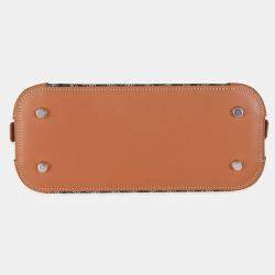 Pre Owned Goyard Tan Black Goyardine Canvas Mini Vendome bag