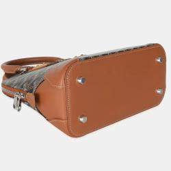 Pre Owned Goyard Tan Black Goyardine Canvas Mini Vendome bag