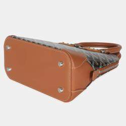 Pre Owned Goyard Tan Black Goyardine Canvas Mini Vendome bag